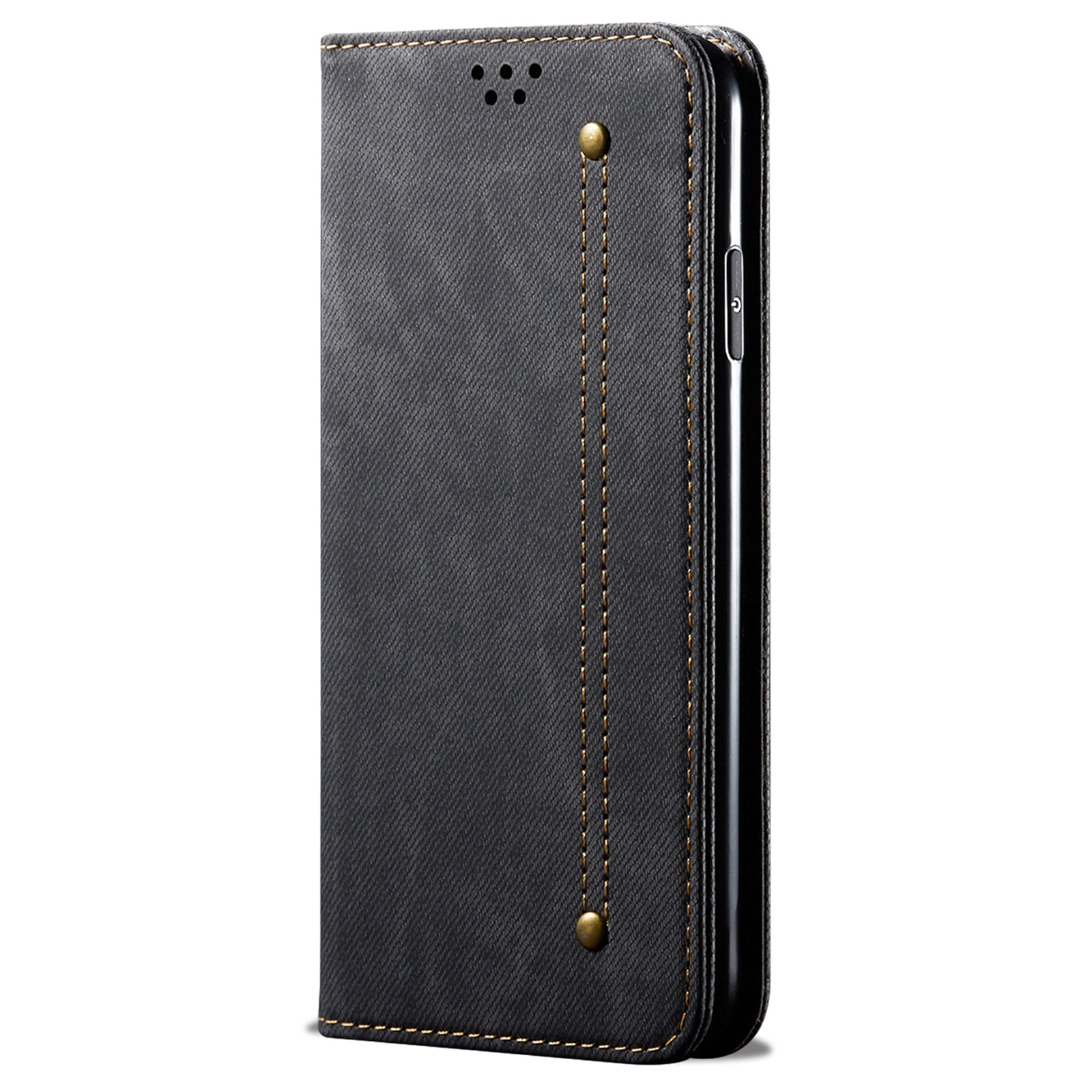 For Honor X8b 4G Case Collection Leather Folio Wallet Phone Cover Jeans Cloth Texture - Black For Honor X8b 4G Case Collection Leather Folio Wallet Phone Cover Jeans Cloth Texture - Black